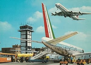 Cartolina non viaggiata, Aeroporto di Malpensa/Alitalia DC-8 1960's
