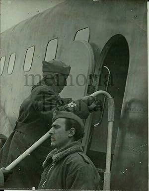 Fotografia originale Vittorio Emanuele III riparte dall'Aeroporto di Tirana 1941