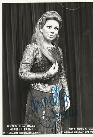 Fotografia originale con autografo di Mirella Freni (soprano) Milano 1971
