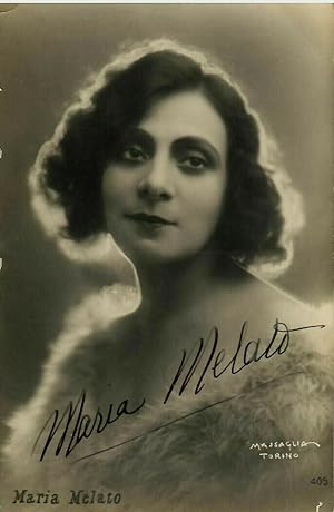 Fotografia originale con autografo Maria Melato(attrice di Reggio Emilia) 1915ca