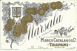 Etichetta originale Marco catalano vino marsala (Trapani) 1910ca.