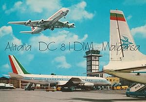 Cartolina non viaggiata, Alitalia DC 8 I-DIWL Malpensa 1965ca.