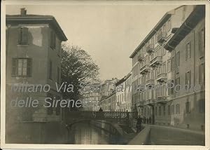 Fotografia originale/Milano Via San Damiano Ponte delle Sirenette 1920ca.