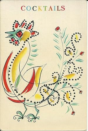 Cartolina originale illustrata da Franco Rognoni (non postale) Cocktails 1950's