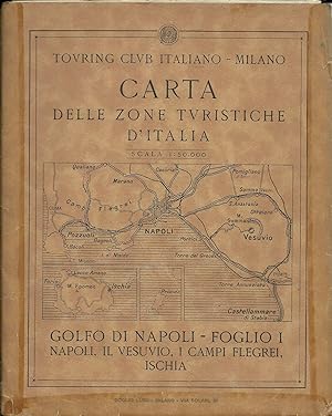 Touring Club Carta Golfo di Napoli, Vesuvio, Campi Flegrei, Ischia 1930's
