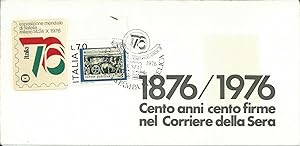 Annullo postale Corriere della Sera con autografo di Leo Valiani 1976