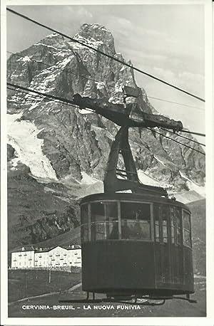 Cartolina non viaggiata, Cervinia-Breuil La nuova funivia 1946