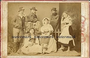 Costumi popolari Piemonte(?) Bella foto originale di Michele Schemboche 1875ca.