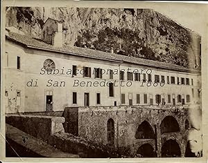 Rara fotografia originale, Subiaco Monastero di San Benedetto 1880ca.