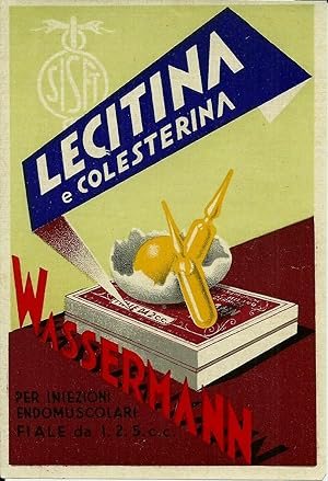 Etichetta farmaceutica originale, Lecitina Wassermann 1930's