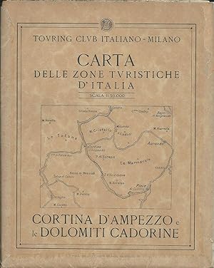 Touring Club Carta Cortina d'Ampezzo e Dolomiti Cadorine 1930's