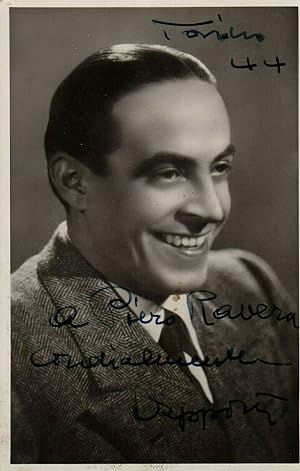 Carlo Dapporto/Attore fotografia con autografo (originale) 1944