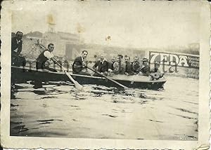 Fotografia originale barca da diporto in gita (Intra?) 1925ca.