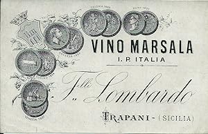 Etichetta originale Lombardo vino marsala (Trapani) 1910ca.