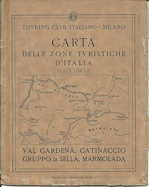 Touring Club Carta Val Gardena, Catinaccio, Gruppo di Sella, Marmolada 1930's