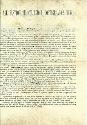 Clemente Pellegrini, Volantino elettorale, Collegio di Portogruaro-S.Donà 1870?