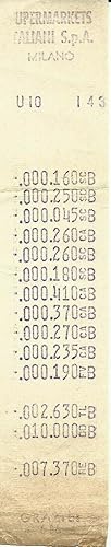 Supermarkets Italiani (Esselunga) raro scontrino originale 1958/60ca.