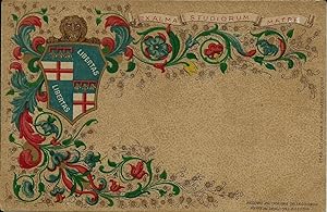 Cartolina della città di Bologna Ex Alma Studiorum Matre 1900ca.