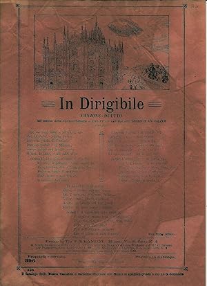 Foglio originale In dirigibile canzone-duetto da Sogno di un valzer 1910ca.