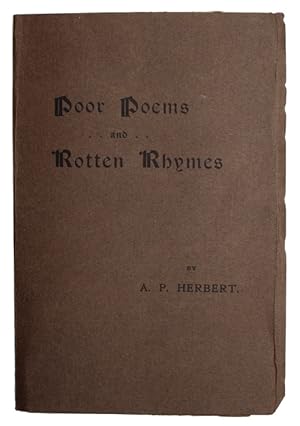 Image du vendeur pour Poor poems and rotten rhymes mis en vente par Antiquates Ltd - ABA, ILAB