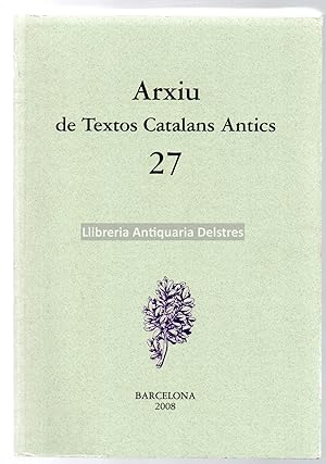 Seller image for Arxiu de Textos Catalans Antics, 27. for sale by Llibreria Antiquria Delstres