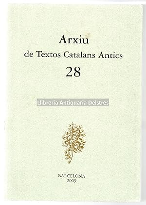 Bild des Verkufers fr Arxiu de Textos Catalans Antics, 28. zum Verkauf von Llibreria Antiquria Delstres