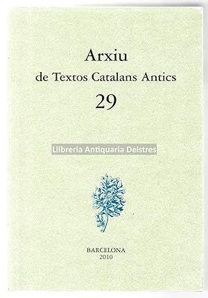 Immagine del venditore per Arxiu de Textos Catalans Antics, 29. venduto da Llibreria Antiquria Delstres