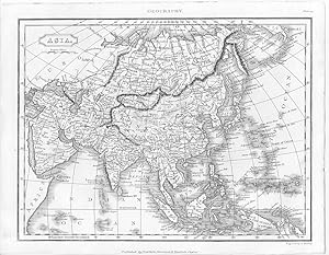 MAP OF ASIA ,1835 Steel Engraved Print