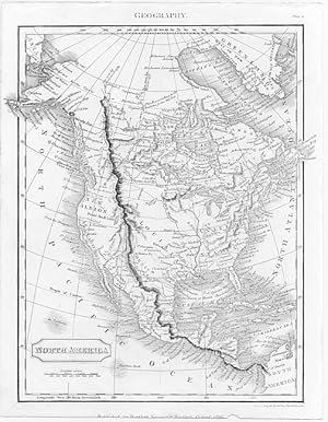 MAP OF NORTH AMERICA ,1816 Steel Engraved Print