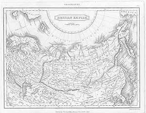 MAP OF THE RUSSIAN EMPIRE,1835 Steel Engraved Print