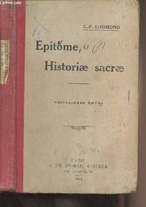 Bild des Verkufers fr Epitome Historiae sacrae - 22e dition annote par L.-M. Mingasson zum Verkauf von Le-Livre