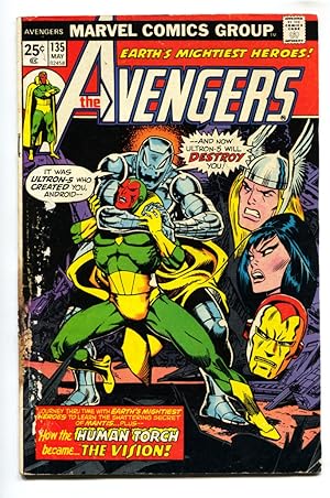 AVENGERS #135-GEORGE TUSKA ART-MARVEL-1975- ORIGIN VISION