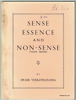Sense, Essence And Non-Sense (Third Series)