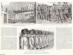 Seller image for The Royal Visit to Ireland; three Sketches by the Special Artist to the Graphic, with text. An original print from the Graphic Illustrated Weekly Magazine, 1885. for sale by Cosmo Books