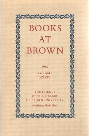 Seller image for BOOKS AT BROWN: 1987, VOLUME XXXIV for sale by By The Way Books