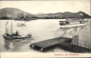 Image du vendeur pour Ansichtskarte / Postkarte Knigswinter am Rhein, Petersberg u. d. Siebebgebirge, Salondampfer, Boote mis en vente par akpool GmbH