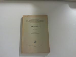 Seller image for Hans Folz Auswahl. Studienausgaben zur neueren deutschen Literatur Band 4. for sale by Zellibooks. Zentrallager Delbrck
