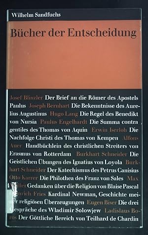 Bild des Verkufers fr Bcher der Entscheidung. zum Verkauf von books4less (Versandantiquariat Petra Gros GmbH & Co. KG)
