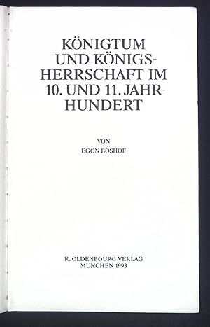 Seller image for Knigtum und Knigsherrschaft im 10. und 11. Jahrhundert. Enzyklopdie deutscher Geschichte ; Bd. 27 for sale by books4less (Versandantiquariat Petra Gros GmbH & Co. KG)