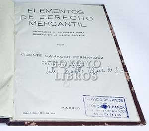 Imagen del vendedor de Elementos de derecho mercantil a la venta por Boxoyo Libros S.L.