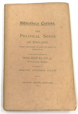 Image du vendeur pour The Political Songs of England from the Reign of John to that of Edward II mis en vente par PsychoBabel & Skoob Books