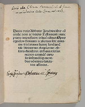 Bild des Verkufers fr Liber concordie novi ac veteris Testamenti: nunc primo impressus: et in luce editus . zum Verkauf von Dinter