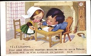 Ansichtskarte / Postkarte Telegramme, Sels de Potasse d'Alsace, Resultats Magnifiques
