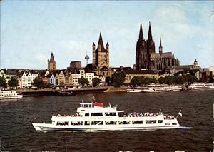 Bild des Verkufers fr Ansichtskarte / Postkarte Kln am Rhein, M. S. Willi Ostermann, Stadtpanorama mit Dom zum Verkauf von akpool GmbH