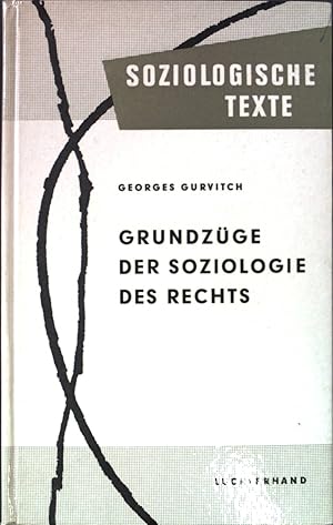 Bild des Verkufers fr Grundzge der Soziologie des Rechts. Soziologische Texte, Band 6 zum Verkauf von books4less (Versandantiquariat Petra Gros GmbH & Co. KG)