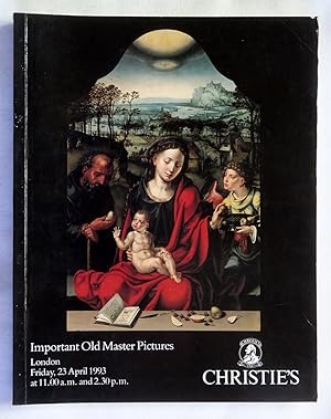 Important Old Master Paintings,23rd April 1993, Christie's London Auction Sale Catalogue TYCHE 4958