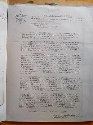 La Valdorienne, coopérative de consommation, Val-d'Or, Québec (1941-1947) (29 feuilles-documents)