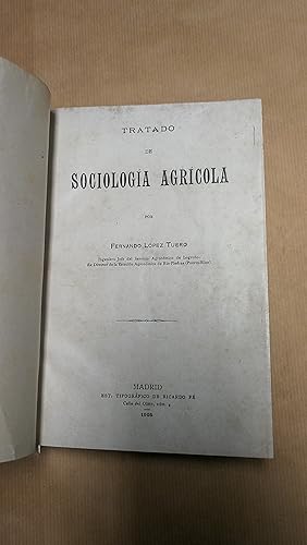 Imagen del vendedor de Tratado de sociologa agrcola. a la venta por LIBRERIA ANTICUARIA LUCES DE BOHEMIA