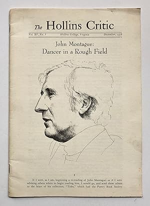 Bild des Verkufers fr The Hollins Critic, Volume XV, No. 5, December 1978. John Montague: Dancer in a Rough Field. zum Verkauf von George Ong Books
