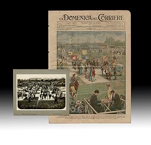 Image du vendeur pour Photograph of the Famous 1923 Chess Game Played with Living Pieces in Compigne, France * together with * Italian Newspaper "La Domenica del Corriere" Reporting the Chess Game mis en vente par Harropian Books,  IOBA